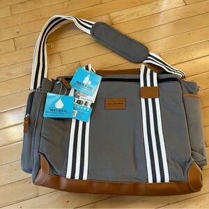 Baby K’tan NEW Wet Dry Insulated Weekender Grey Diaper Bag